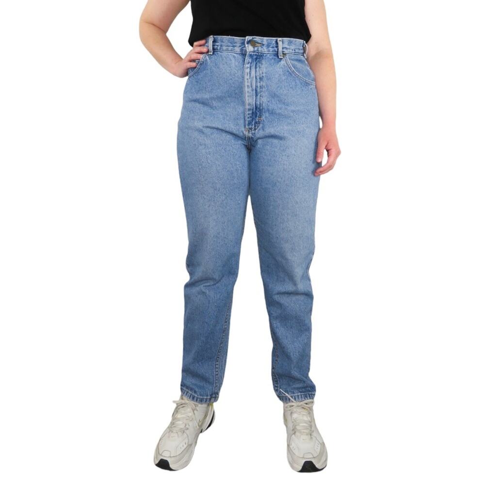 1990s Lee Vintage High Rise Straight Leg Tapered Back Yoke Mom Jeans 30" - Picture 3 of 8